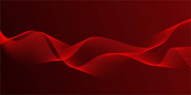 Parlak çizgi dalgalarıyla soyut kırmızı eğimli arkaplan. afiş, poster, kapak, broşür, broşür, web sitesi için modern arkaplan