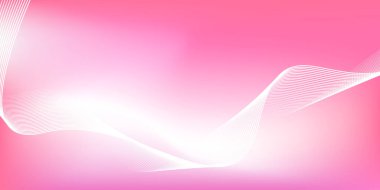 Parlak çizgi dalgaları olan soyut pembe eğimli arka plan. Pankart, poster, kapak, broşür, broşür, web sitesi için minimalist arkaplan