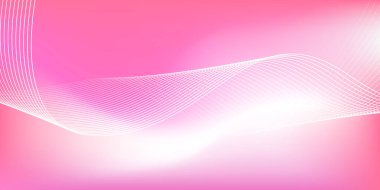 Parlak çizgi dalgaları olan soyut pembe eğimli arka plan. Pankart, poster, kapak, broşür, broşür, web sitesi için minimalist arkaplan
