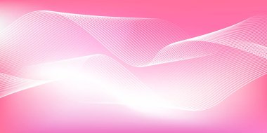 Parlak çizgi dalgaları olan soyut pembe eğimli arka plan. Pankart, poster, kapak, broşür, broşür, web sitesi için minimalist arkaplan