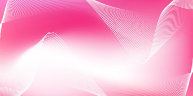 Parlak çizgi dalgaları olan soyut pembe eğimli arka plan. Pankart, poster, kapak, broşür, broşür, web sitesi için minimalist arkaplan