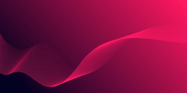 Gradyan pembe arka planda soyut parlak dalga çizgileri. Dinamik dalga deseni. Modern dalgalı hatlar. Gelecekçi teknoloji konsepti. Pankart, poster, kapak, broşür, broşür, web sitesi
