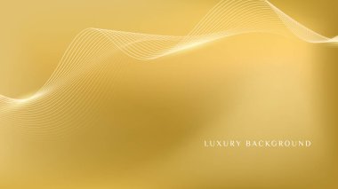 Parlak çizgi dalgalı lüks sarı arka plan. Lüks yumuşak altın gradyan arkaplan.