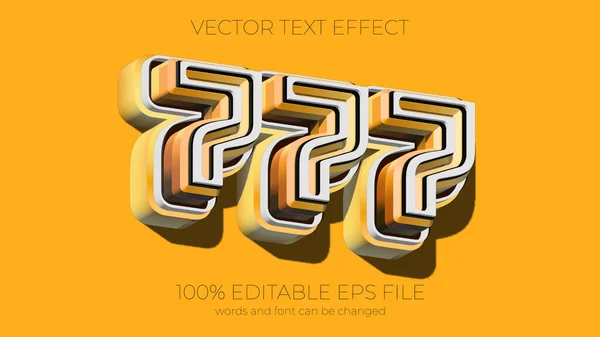 Lucky 777 Text Effekt Stil Eps Redigerbar Text Effekt — Stockfoto