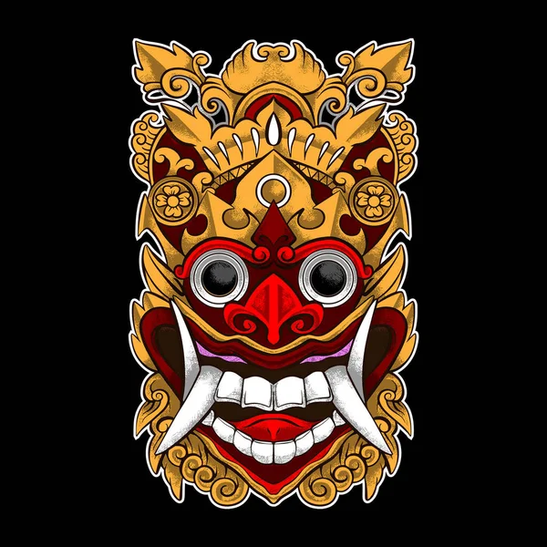 Balijské Barong Vektorové Ilustrace Rangda — Stock fotografie