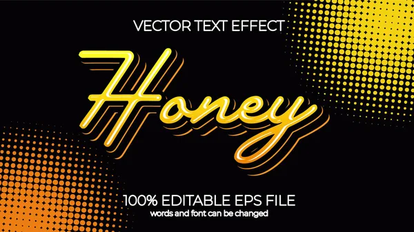 Honey Redigerbar Text Effekt Stil Eps Redigerbar Text Effekt — Stockfoto