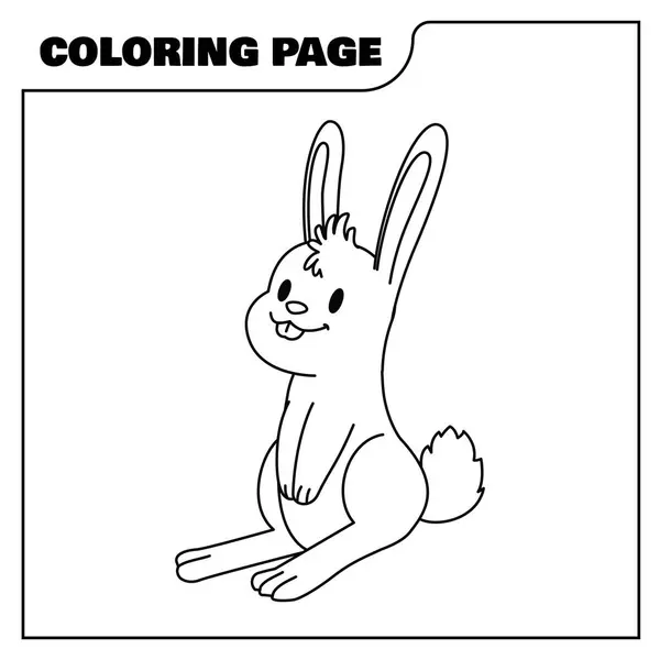 coloring page cute rabbit vector illustration, animal coloring page
