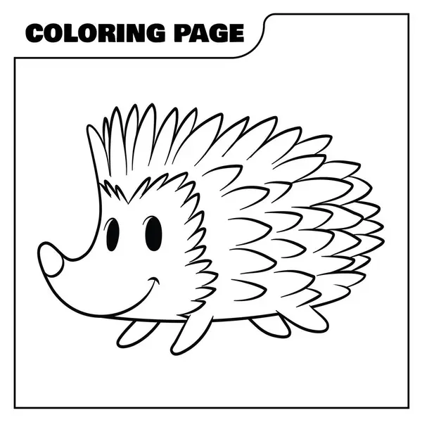 coloring page cute porcupine vector illustration, animal coloring page