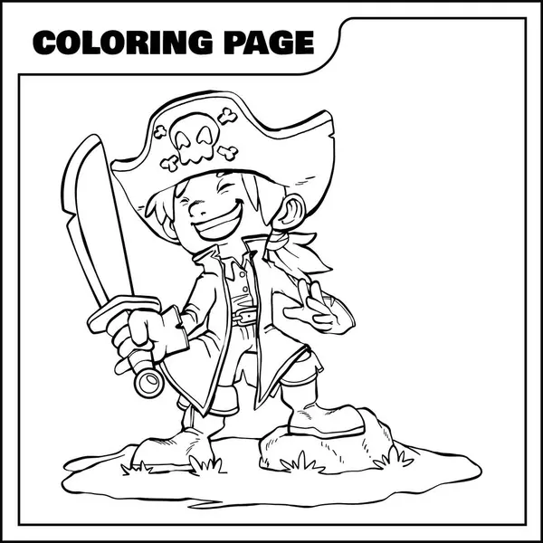 cartoon pirate Coloring Page collections, cute pirate vector illustration