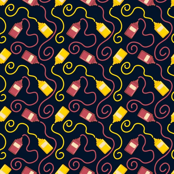 ketchup and chili sauce bottle seamless pattern