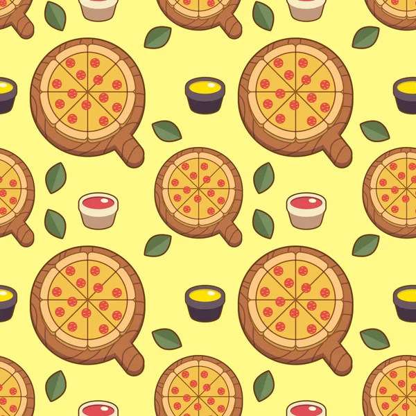 pepperoni pizza seamless pattern, clip art pizza