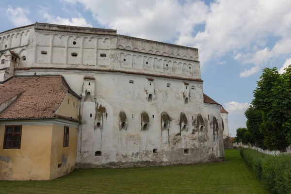 Prejmer Şehrindeki Tarihi Kilise Kalesinin Duvarları Transilvanya Romanya — Stok fotoğraf