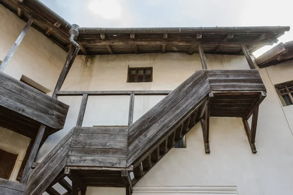 Uitzicht Kamers Beschermende Muren Van Het Historische Kerkfort Stad Prejmer — Stockfoto