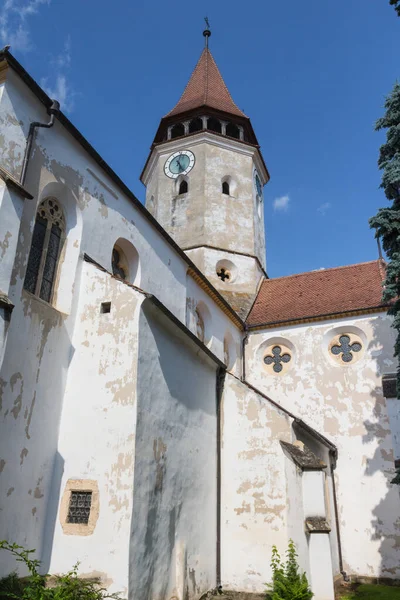 Prejmer Şehrindeki Tarihi Kilise Kalesinin Çan Kulesinin Manzarası Transilvanya Romanya — Stok fotoğraf