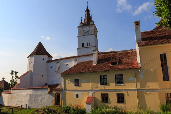 Vista Histórica Iglesia Fortaleza Ciudad Hrman Transilvania Rumanía —  Fotos de Stock