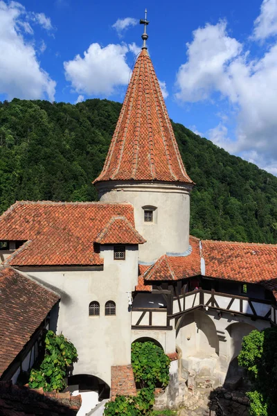 Das Dach Der Berühmten Burg Bran Draculas Burg Siebenbürgen Rumänien — Stockfoto