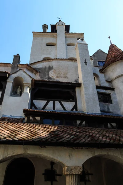 Střecha Stěny Slavného Hradu Bran Drákulův Hrad Transylvánie Rumunsko — Stock fotografie