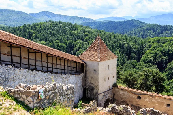 stock image A view of the defensive towers around  of the Rasnov Citadel. Transylvania. Romania