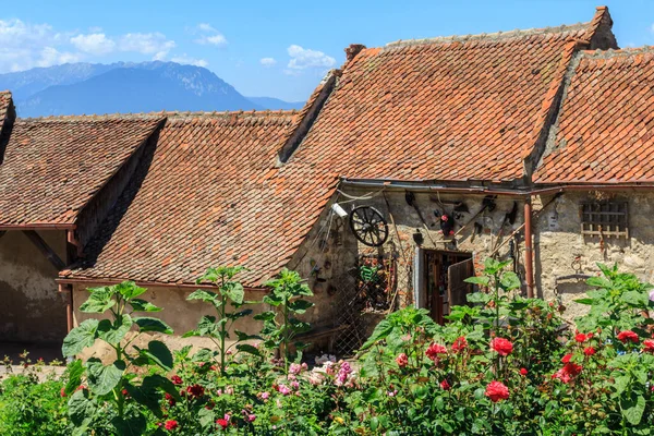 stock image Historical buildings on the territory of the Rasnov Citadel. Transylvania. Romania