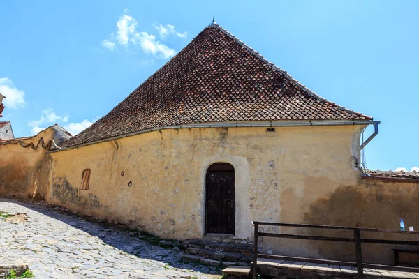 Rasnov Kalesi Nin Bölgesindeki Tarihi Binalar Transilvanya Romanya — Stok fotoğraf