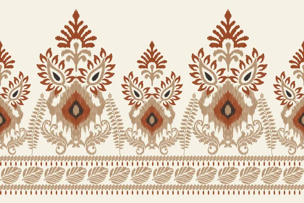 stock vector Ikat floral paisley embroidery on white background.Ikat ethnic oriental pattern traditional.Aztec style abstract vector illustration.design for texture,fabric,clothing,wrapping,decoration,sarong,saree