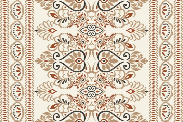 白色背景上的花绣花绣花 传统的东方图案 阿兹特克风格的抽象矢量插画 围巾的设计 — 图库矢量图片