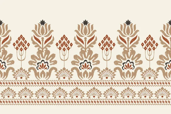 白色背景上的花绣花绣花 传统的东方民族图案 阿兹特克风格的抽象矢量插画 印刷品设计 — 图库矢量图片