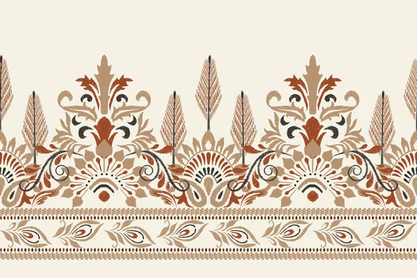 白色背景上的花绣花绣花 传统的东方图案 阿兹特克风格的抽象矢量插画 围巾的设计 — 图库矢量图片