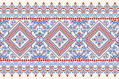 Slav süs desenleri geleneksel.Geometrik etnik oryantal nakış beyaz zemin üzerinde soyut vektör çizimi. Doku, kumaş, giysi, ambalaj, dekorasyon, sarong için tasarım.