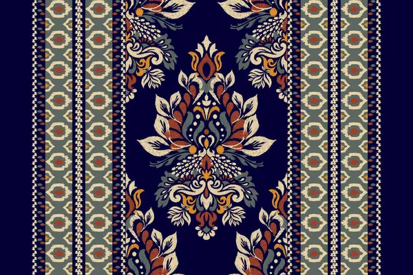 Mor arkaplan vektörü illüstrasyonunda Damask Ikat çiçek deseni. Mürekkep deseni deseni nakış, soyut, el çizimi, barok. Doku, kumaş, giysi, ambalaj, dekorasyon, atkı, halı için tasarım.