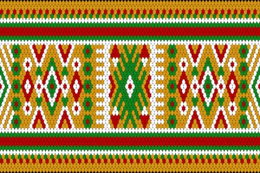 Sarı arkaplan vektör illüstrasyonunda geometrik etnik oryantal desen. Arap tarzı, soyut arkaplan, geleneksel, Aztek tasarımı. Doku, kumaş, giysi, ambalaj, tasarım, atkı, baskı, mobilya.