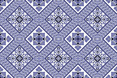 Beyaz arka plan vektör illüstrasyonunda çiçek haçı dikişsiz desen. Geometrik etnik doğulu nakış geleneği. Öztec tarzı, soyut arka plan. Doku, kumaş, giysi, baskı tasarımı..