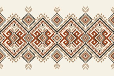 Beyaz arkaplan vektörü illüstrasyonunda geometrik etnik desen. Geometrik oryantal nakış geleneği, soyut arkaplan. Doku, kumaş, giysi, dekorasyon, sarong, baskı için tasarım.