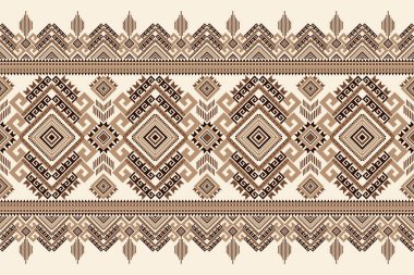 Beyaz arkaplan vektörü illüstrasyonunda geometrik etnik desen. Geometrik oryantal nakış geleneği, soyut arkaplan. Doku, kumaş, giysi, dekorasyon, sarong, baskı için tasarım.