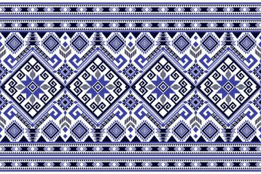 Beyaz arkaplan vektörü illüstrasyonunda geometrik etnik desen. Geometrik oryantal nakış geleneği, soyut arkaplan. Doku, kumaş, giysi, dekorasyon, sarong, baskı için tasarım.