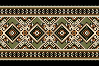 Navajo desenli vektör çizimi. Geometrik etnik doğu dokusu kumaşı 