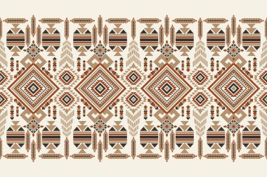 Beyaz arkaplan vektör illüstrasyonunda geometrik etnik desen. Geometrik doku, kumaş, giysi, dekorasyon.