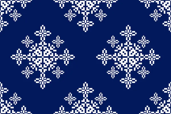 Tayland deseni, mavi ve beyaz arkaplan, vektör illüstrasyonu