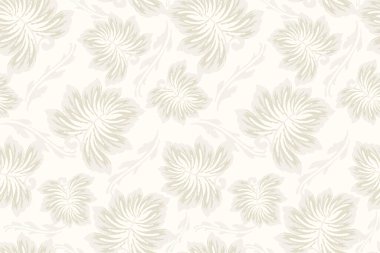 Beyaz arkaplan vektör illüstrasyonunda yapraksız desen. Doku, giysi, ambalaj kağıdı, dekorasyon, baskı için tasarım.