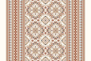 Beyaz arka planda Ukrayna deseni, soyut desen, soyut tasarım, geometrik etnik doğu deseni. Doku, kumaş, giysi, baskı için tasarım 