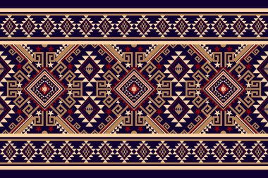 Geometrik etnik oryantal desen geleneksel, vektör çizimi, soyut arkaplan, geometrik çiçek deseni.