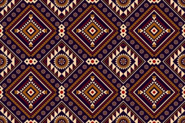 Geometrik etnik oryantal desensiz vektör çizimi, soyut arkaplan, Aztek tarzı, geleneksel, bohem. Doku, kumaş, giysi, baskı, dekorasyon için tasarım.