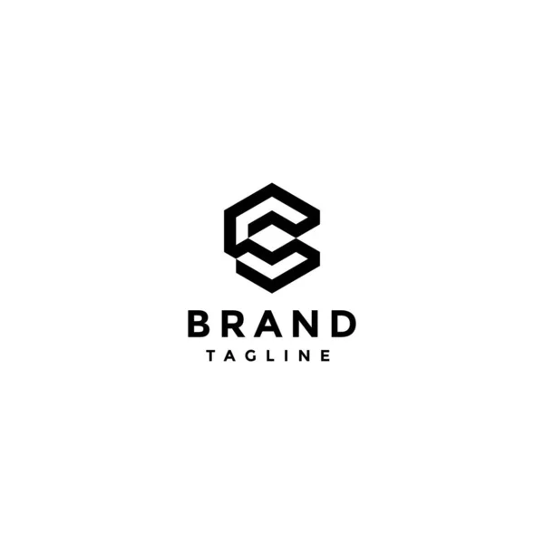 Tučné Písmeno Logo Design Pevnými Linkami Návrh Čáry Symbolu Šestiúhelníku — Stockový vektor