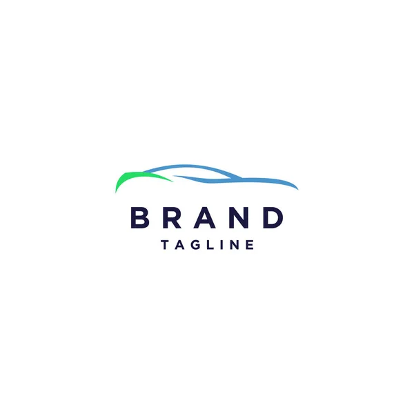 Frische Blaue Und Hellgrüne Car Silhouette Line Logo Design Frische — Stockvektor