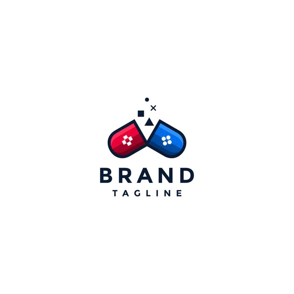 Jednoduché Abstraktní Game Addict Logo Design Hravá Hra Pill Logo — Stockový vektor