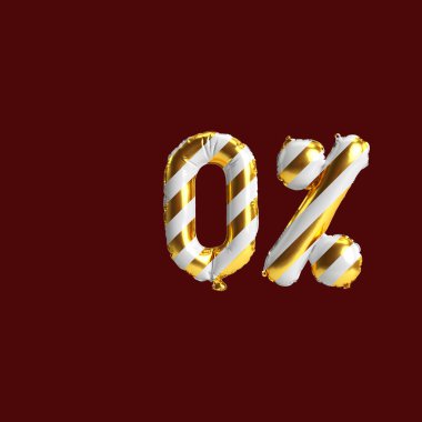 Arka planda izole edilmiş yüzde balonların, noel satışlarının 3D çizimi