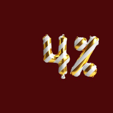 Arka planda izole edilmiş yüzde balonların, noel satışlarının 3D çizimi