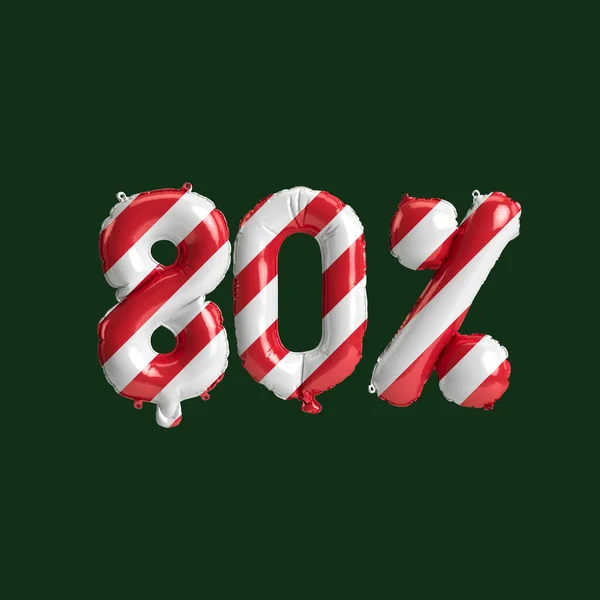 Ilustração Balões Número Percentual Vendas Natal Isolado Segundo Plano — Fotografia de Stock