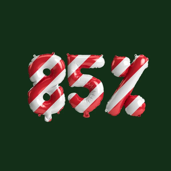 Иллюстрация Процентного Числа Воздушных Шаров Рождественские Продажи Изолированные Заднем Плане — стоковое фото