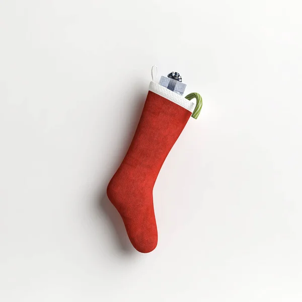 Illustration Sock Christmas Eve Isolated White Background — Stock Photo, Image